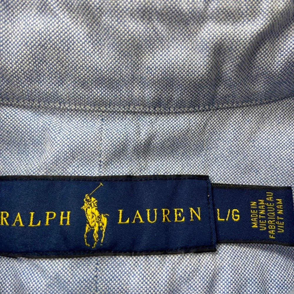 Ralph Lauren Button Down Shirt Mens Large Blue Oxford Long Sleeve Pony Logo